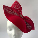 Red Sparkly felt Fascinator