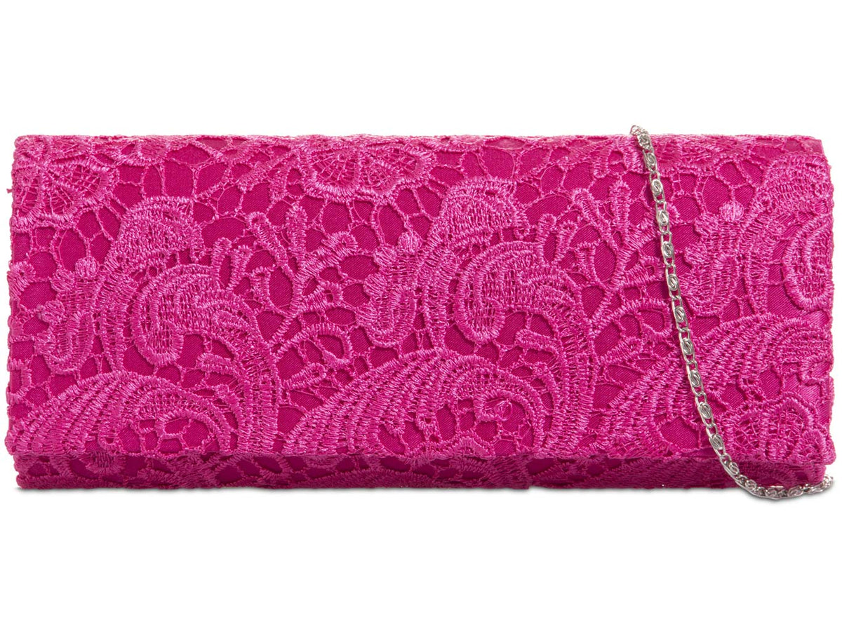 Pink lace clutch discount bag