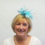 Small Leaves fascinator with feather flowers