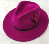 Unisex 100% Wool Fedora Hat