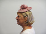 Smartie fascinator with spiky goose flowers and pearls