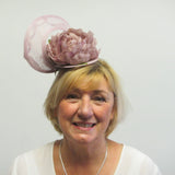 Swirl fascinator with two flowers