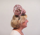Swirl fascinator with two flowers