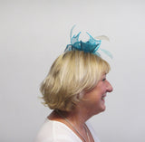 Small Leaves fascinator with feather flowers