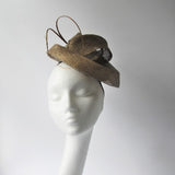 Gold and duck egg blue swirl fascinator with spines