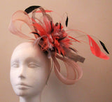 Bow with fringe and coq feathers fascinator