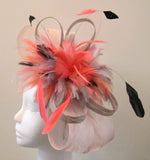 Bow with fringe and coq feathers fascinator