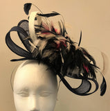 Bow with fringe and coq feathers fascinator