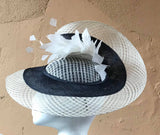 Lattice swirl hatinator with feathers