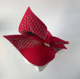 Red Sparkly felt Fascinator