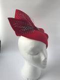 Red Sparkly felt Fascinator