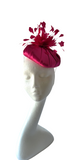 Beautiful cerise pleated pillbox fascinator
