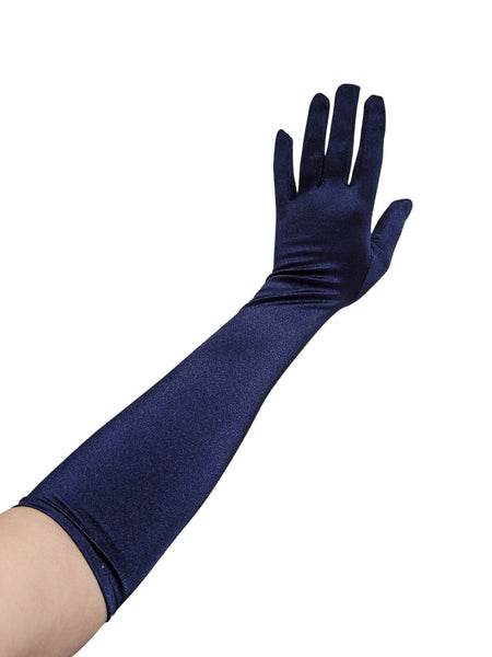 Ladies Plain satin look extra Long Evening Gloves