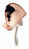 Large teardrop fascinator with silk rose flower detail