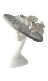 Navy and Pink Hatinator with Feather Flowers and Vintage Waffle Veiling