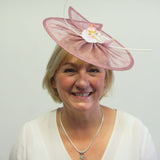 Split disc fascinator with spines and orchids