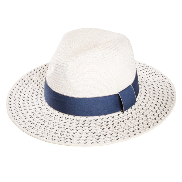 Ladies Straw Fedora hat with detailed brim