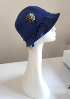 Beautiful Ying and Yang cloche hat with Tigers Eye and Lanimar Crystals