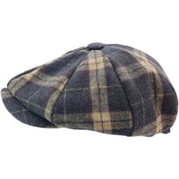 Classic Checked beige and grey Herringbone Newsboy/Bakerboy Cap