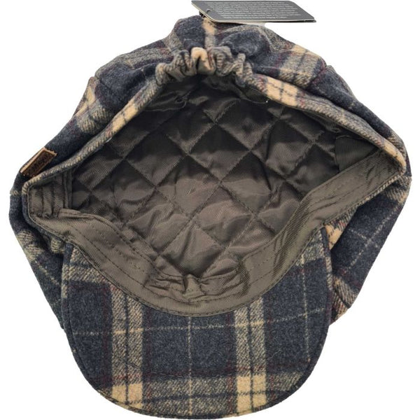 Classic Checked beige and grey Herringbone Newsboy/Bakerboy Cap