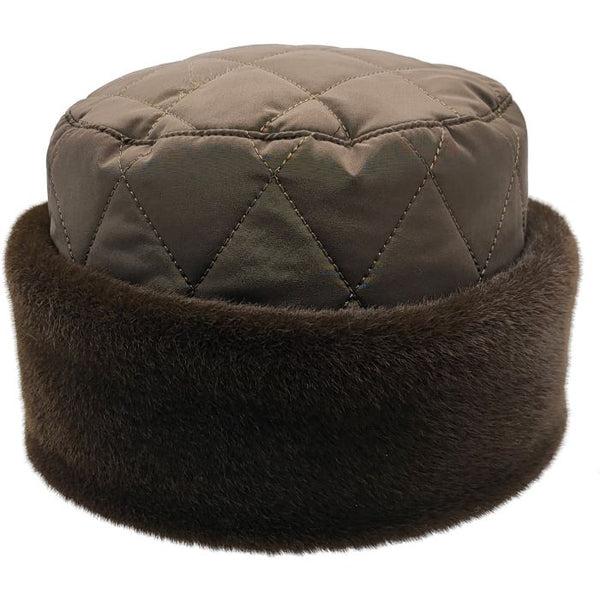 Womens Bandhat Faux Fur Skull Cap