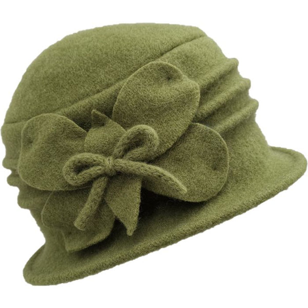 Womens Wool Vintage Cloche Hat