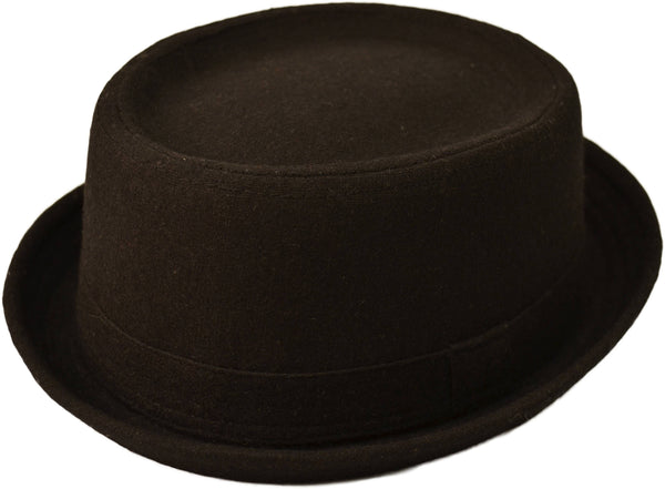 Wool Blend Round Pork Pie Hat