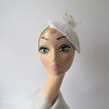 Bridal teardrop with flowers and netting