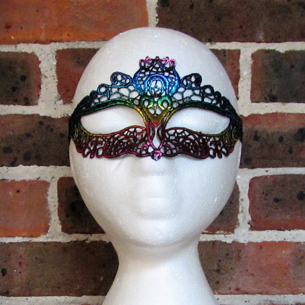 Rainbow Lace Masquerade Mask