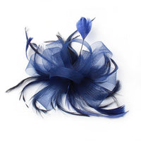 Crinoline looped bow fascinator with biot feathers on a comb