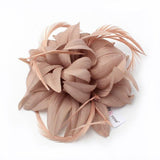 Satin flower with biot feathers fascinator on a clip and pin