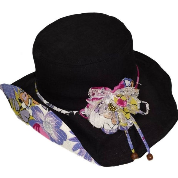 Women's Summer Beach Sun Hat With Flower