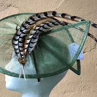 Split disc fascinator with pheasant feathers