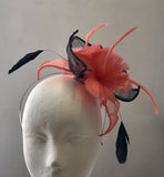 Small Leaves fascinator with feather flowers