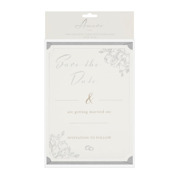 AMORE BY JULIANA® SAVE THE DATE CARDS & ENVELOPES PACK OF 20