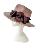 Bespoke fedora hat with roses and leaves