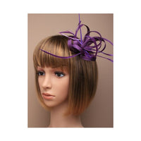 Looped sinamay with biot feathers fascinator on a clip and pin