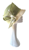 Hat 2M - Beautiful mint green and ivory hat with ribbon detail