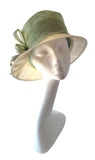 Hat 2M - Beautiful mint green and ivory hat with ribbon detail