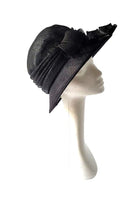 Hat 9M - Beautiful black hat with Ribbon detail and layered band