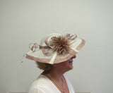Hatinator with two tone spirals and flowers with pearls