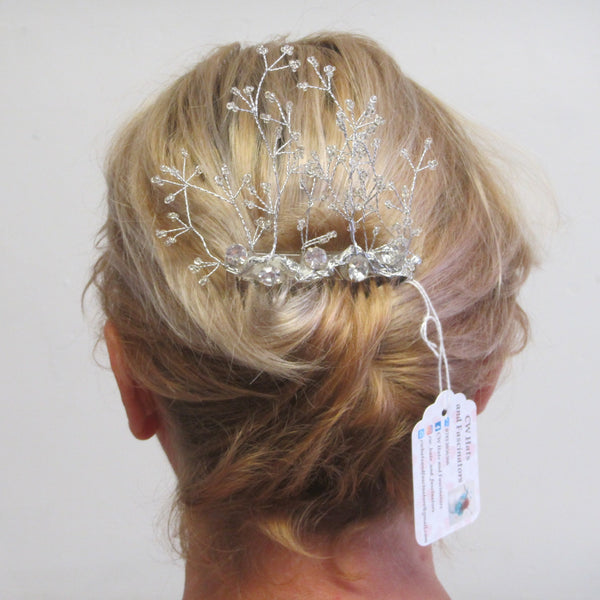Beaded seed hairpiece with Dalmonte on a comb