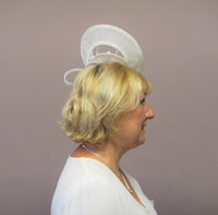 Swirl fascinator with rose and pearls