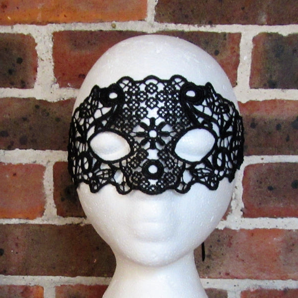 Black Floral Lace Masquerade Mask