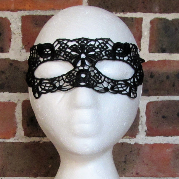 Black Leaf Lace Masquerade Mask