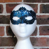Blue Flower Lace Masquerade Mask