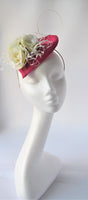 Small Teardrop fascinator with ivory roses