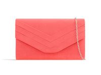 Suede envelope clutch bag