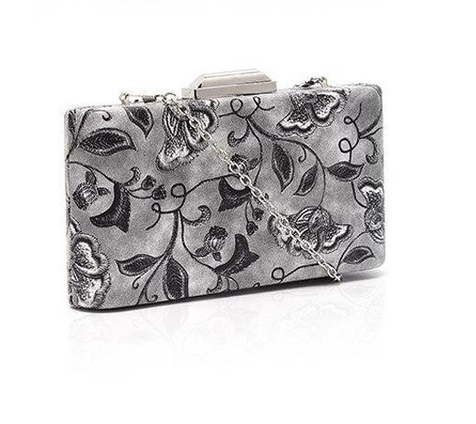 Mia Embroidered Floral Design Clutch Bag
