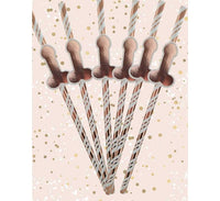 Rose Gold Willy 6 paper Straws